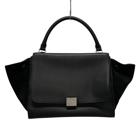 CELINE Trapeze Medium - Black Leather Suede Handbag 662-080225 - Picture 1 of 14